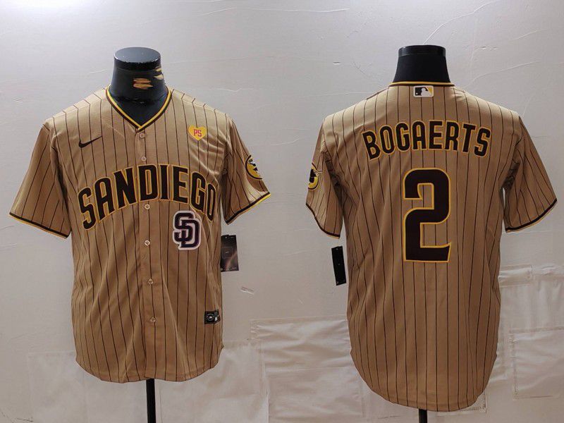 Men San Diego Padres #2 Bogaerts Brown Stripe Game 2024 Nike MLB Jersey style 6->san diego padres->MLB Jersey